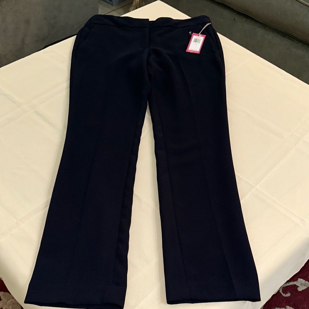 NWT Vince Camuto City Blues Navy Flat Front Trousers Size 10
